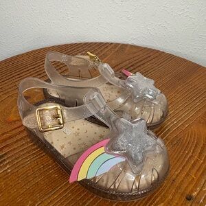 Baby Mini Melissa Glitter Star Sandals with Rainbow
